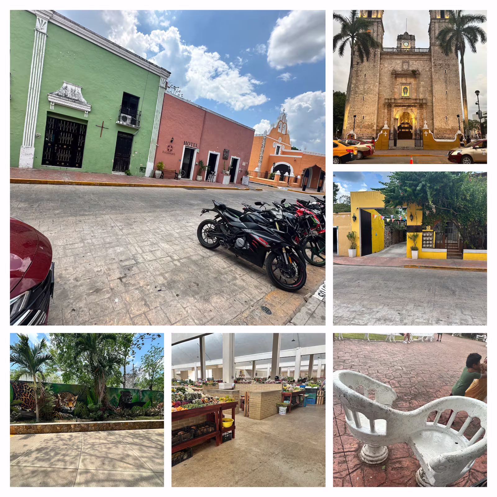 Marché et maisons colorées de Valladolid, Yucatán, Mexique