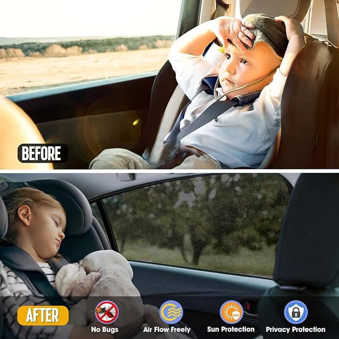 Pare‑soleil/rideaux pour vitres arrière, protection UV