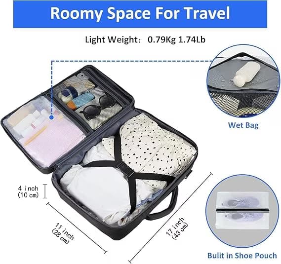 Sac à dos cabine avion 15,6 pouces avec port USB — compartiments organisés, sangle valise, format weekender